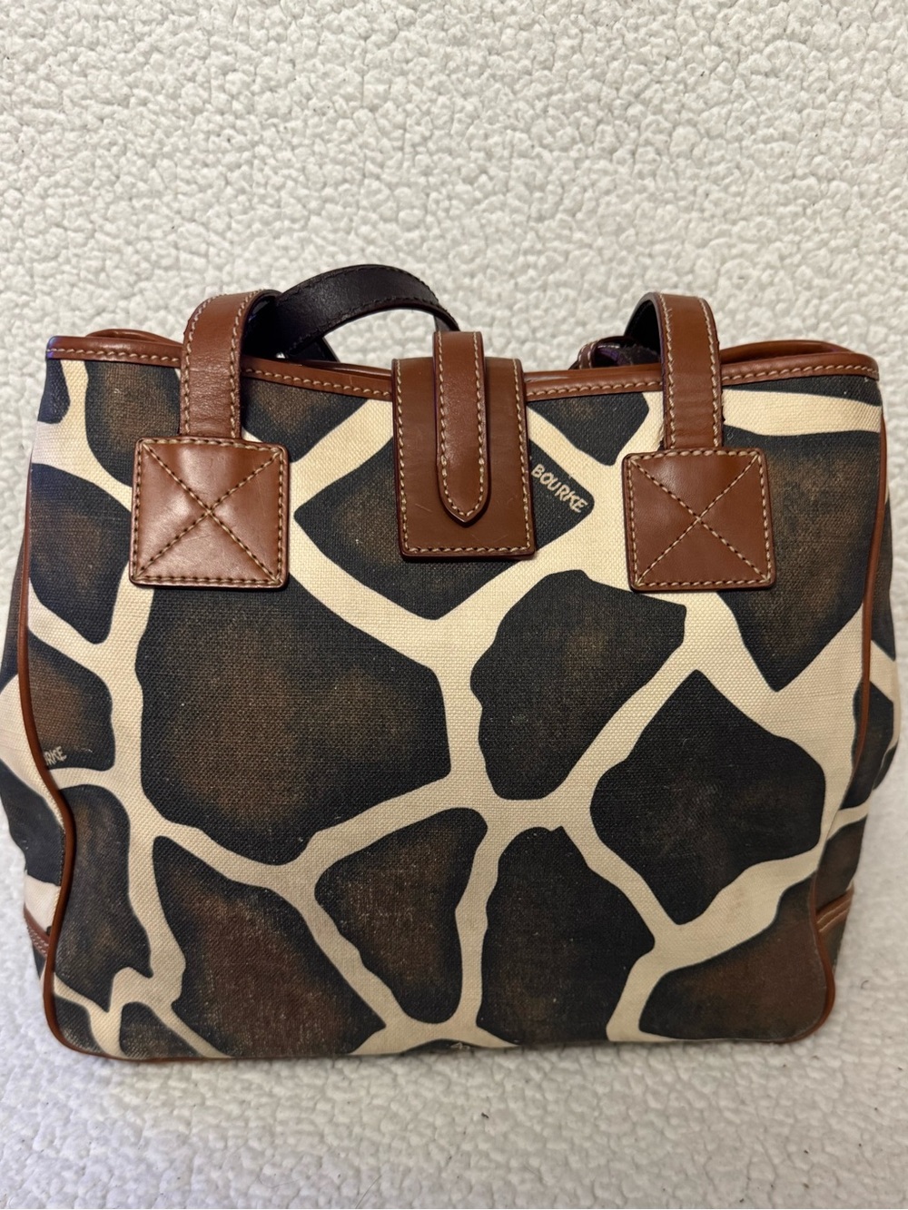 Dooney & Bourke Tan and Cream Signature Tote with Gold Accent